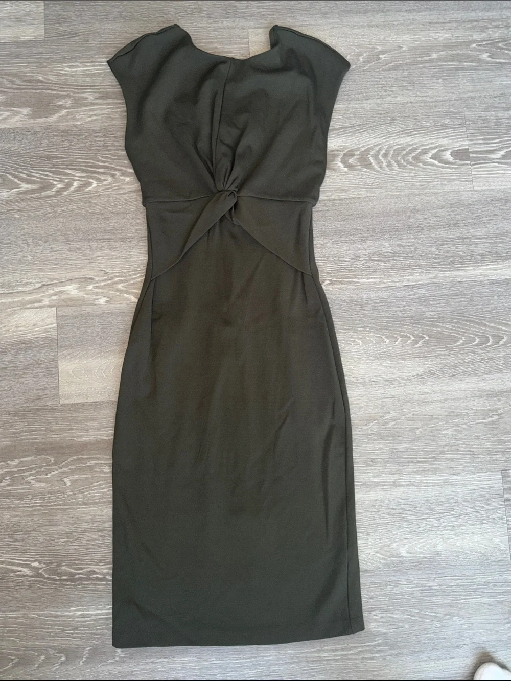Express Olive Twist-Front Midi Dress - Women - Picture 1 of 3